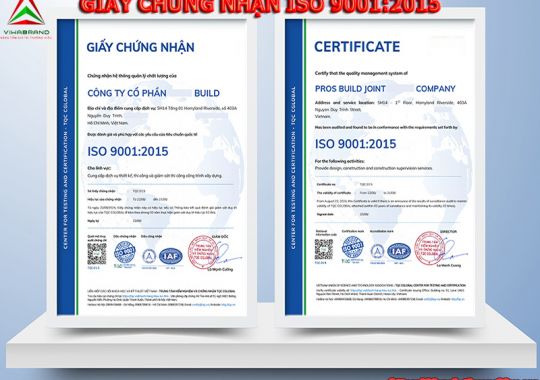 GIẤY CHỨNG NHẬN ISO 9001:2015-TIÊU CHUẨN QUẢN LÝ CHẤT LƯỢNG