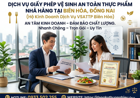 Dịch vụ giấy phép vệ sinh an toàn thực phẩm nhà hàng tại Biên Hòa, Đồng Nai