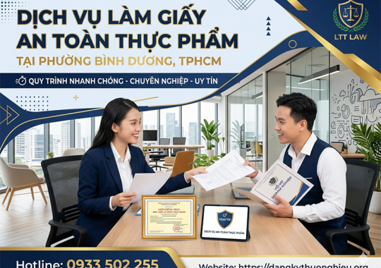 Dịch vụ làm giấy an toàn thực phẩm tại Phường Bình Dương
