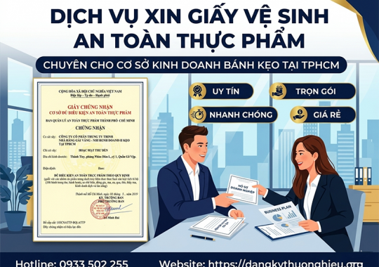 Dịch vụ xin giấy vệ sinh an toàn thực phẩm cho cơ sở kinh doanh bánh kẹo trọn gói