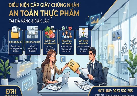 Điều kiện cấp giấy chứng nhận an toàn thực phẩm tại Đà Nẵng, Đắk Lắk