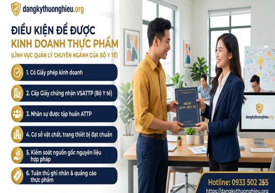 Điều kiện để được kinh doanh thực phẩm thuộc lĩnh vực quản lý chuyên ngành của Bộ Y tế