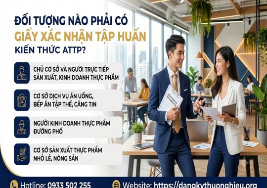Đối tượng nào phải có giấy xác nhận tập huấn kiến thức attp