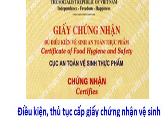 ĐỐI TƯỢNG PHẢI CẤP GIẤY CHỨNG NHẬN CƠ SỞ ĐỦ ĐIỀU KIỆN AN TOÀN THỰC PHẨM THEO QUY ĐỊNH