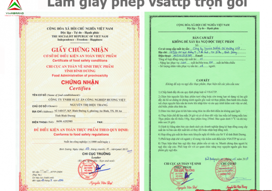 Làm giấy phép VSATTP giá tốt, thủ tục đơn giản, hoàn thành nhanh