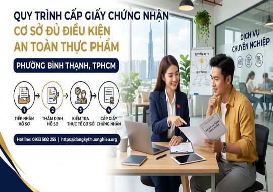 Quy trình cấp giấy chứng nhận cơ sở đủ điều kiện an toàn thực phẩm Phường Bình Thạnh, TPHCM