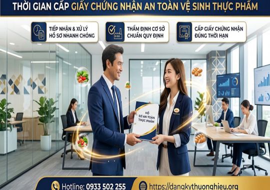 Thời gian cấp giấy chứng nhận an toàn vệ sinh thực phẩm