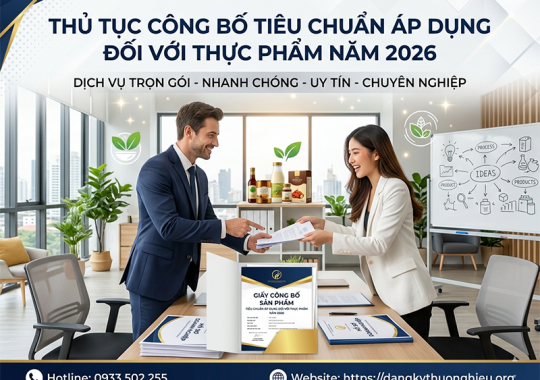 Thủ tục công bố tiêu chuẩn áp dụng đối với thực phẩm năm 2026