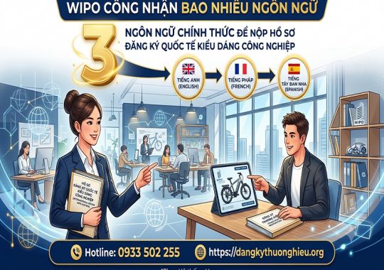 Wipo công nhận bao nhiêu ngôn ngữ được sử dụng để nộp hồ sơ đăng ký quốc tế kiểu dáng công nghiệp