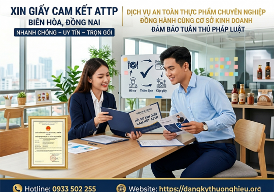 Xin giấy cam kết an toàn thực phẩm ở đầu?